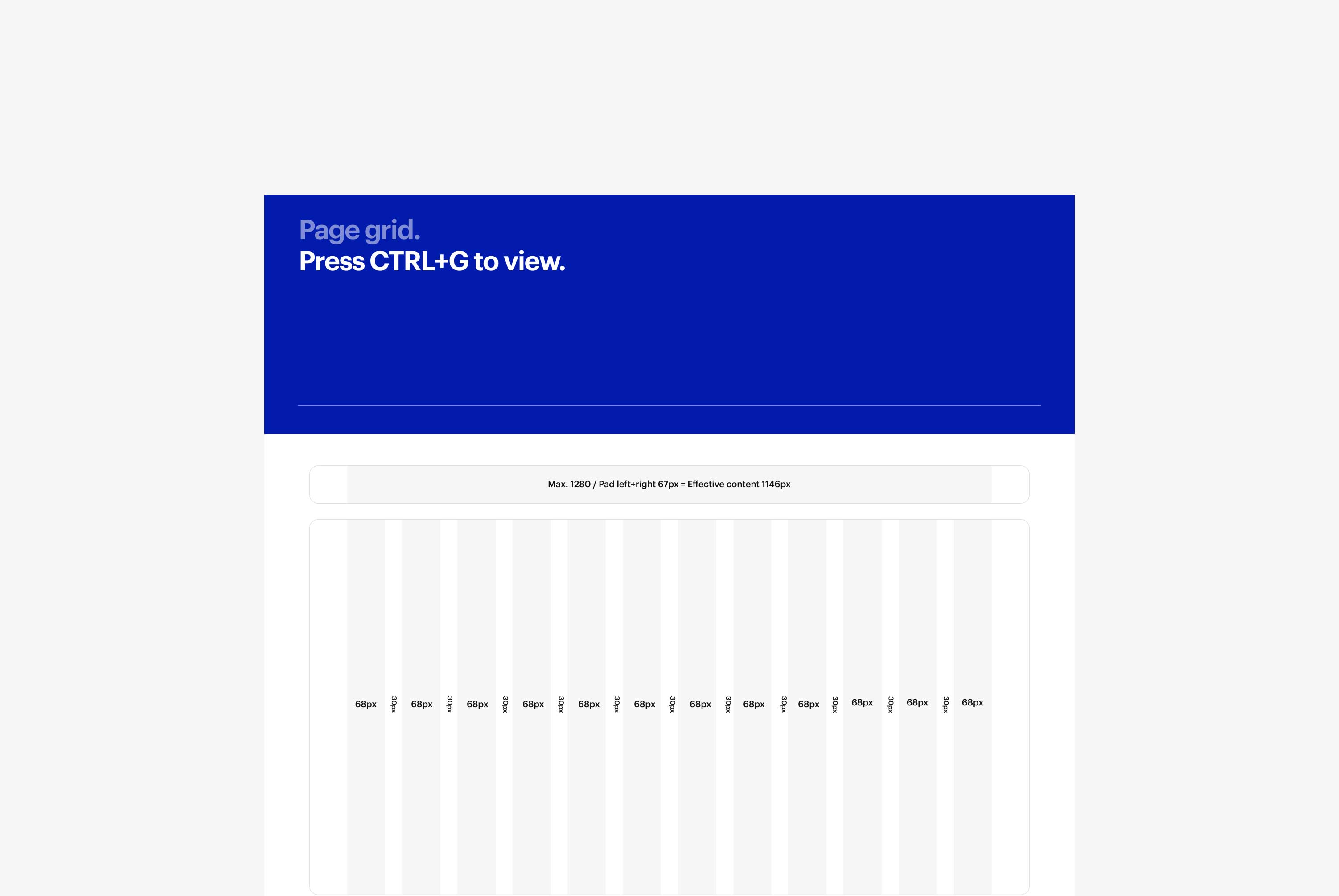 A white box on a grey background displaying the grid system used in the Academic Medical Education website design