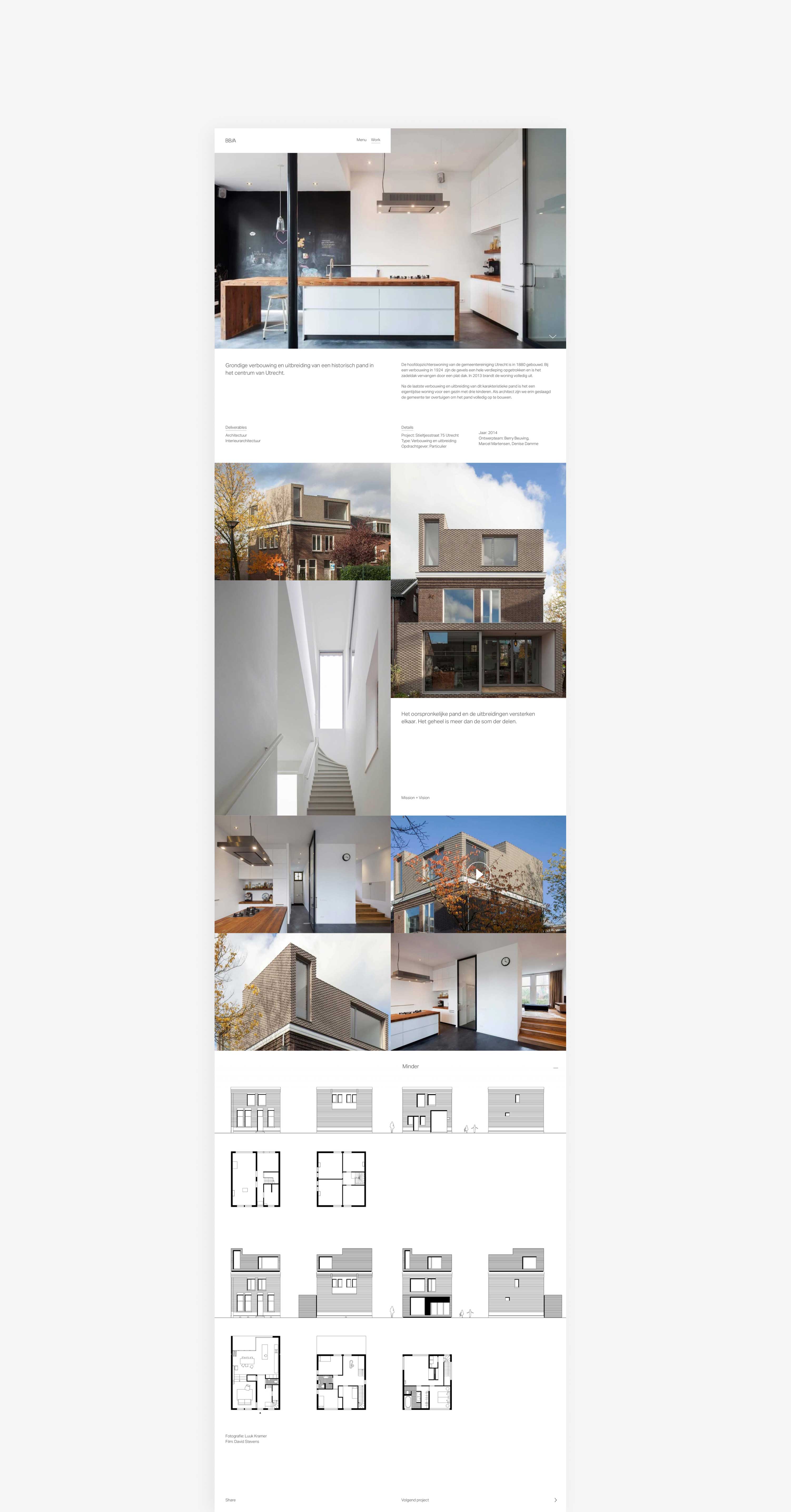 Full-page screenshot of a project detail page for BB/Architects website