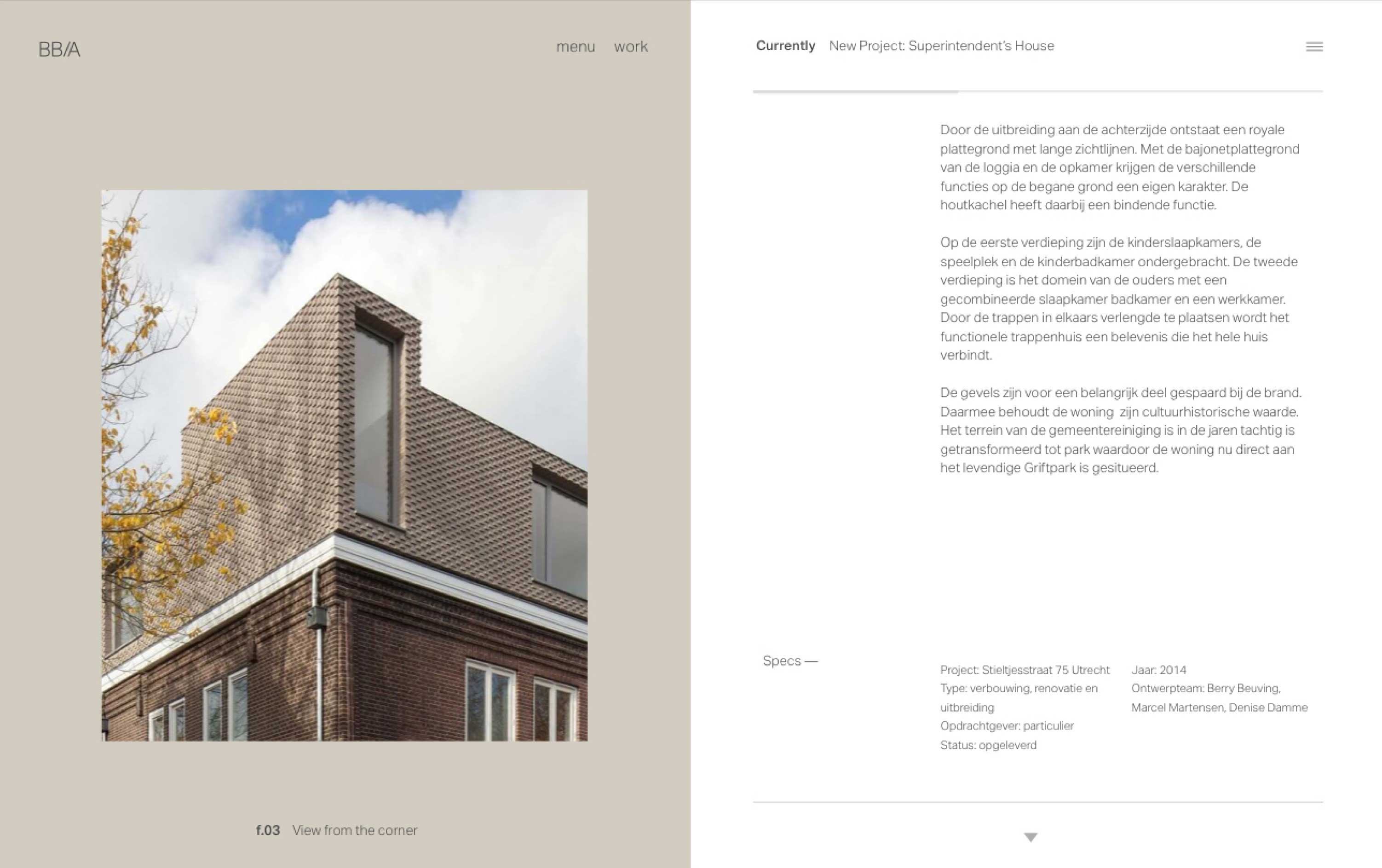 Screenshot of BB/Architects' website blog detail page