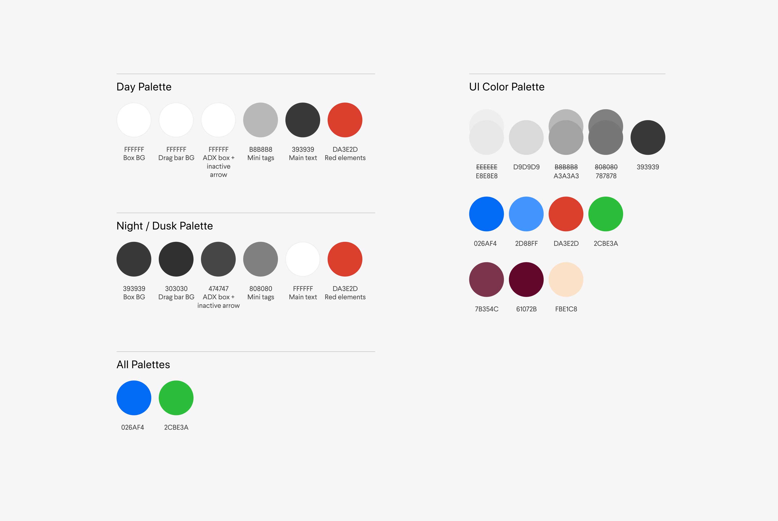 QPS Qastor Color Palettes for the app design