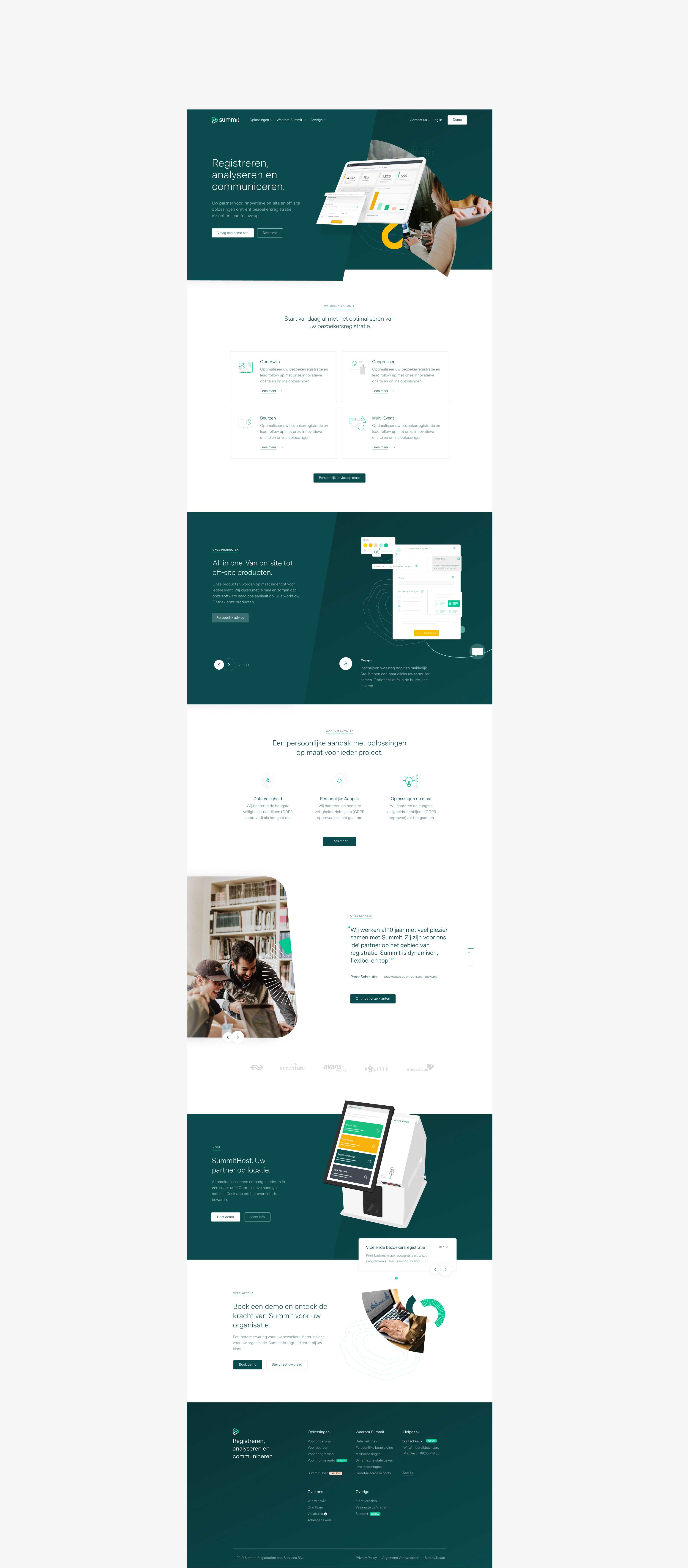 Full-page screenshot of the Summit homepage design